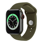 Dây đồng hồ silicone họa tiết dệt cho Apple Watch Series 6 & SE & 5 & 4 44mm / 3 & 2 & 1 42mm, cho Apple Watch Ultra 49mm / Series 8&7 45mm / SE 2&6&SE&5&4 44mm / 3&2&1 42mm, cho Apple Watch Series 7 45mm / 6 & SE & 5 & 4 44mm / 3 & 2 & 1 42mm