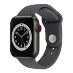 Dây đồng hồ silicone họa tiết dệt cho Apple Watch Series 6 & SE & 5 & 4 44mm / 3 & 2 & 1 42mm, cho Apple Watch Ultra 49mm / Series 8&7 45mm / SE 2&6&SE&5&4 44mm / 3&2&1 42mm, cho Apple Watch Series 7 45mm / 6 & SE & 5 & 4 44mm / 3 & 2 & 1 42mm