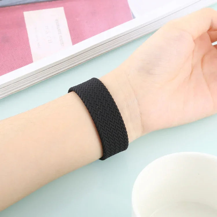 Dây đồng hồ silicone họa tiết dệt một vòng cho Apple Watch Series 6 & SE & 5 & 4 40mm / 3 & 2 & 1 38mm, S, M, L