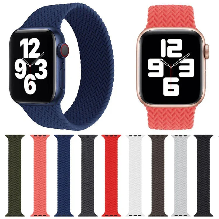 Dây đồng hồ silicone họa tiết dệt một vòng cho Apple Watch Series 6 & SE & 5 & 4 40mm / 3 & 2 & 1 38mm, S, M, L