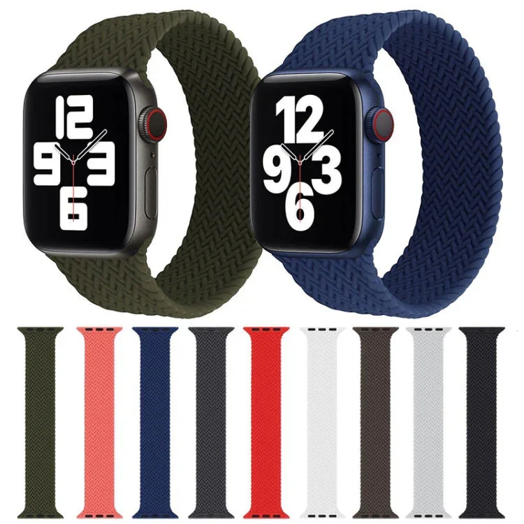 Dây đồng hồ silicone họa tiết dệt một vòng cho Apple Watch Series 6 & SE & 5 & 4 44mm / 3 & 2 & 1 42mm, S, M, L