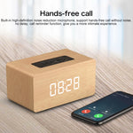 Loa Bluetooth đồng hồ gỗ W5C Subwoofer, hỗ trợ thẻ TF & AUX 3.5mm, gỗ nâu, gỗ vàng