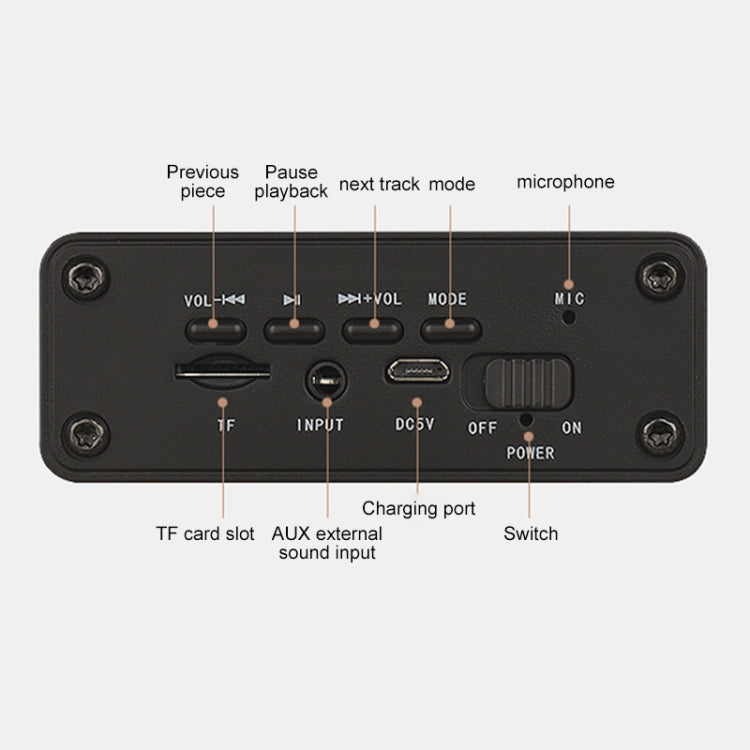 Loa Bluetooth đồng hồ gỗ W5C Subwoofer, hỗ trợ thẻ TF & AUX 3.5mm, gỗ nâu, gỗ vàng