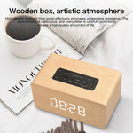 Loa Bluetooth đồng hồ gỗ W5C Subwoofer, hỗ trợ thẻ TF & AUX 3.5mm, gỗ nâu, gỗ vàng