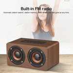 Loa Bluetooth đồng hồ gỗ W5C Subwoofer, hỗ trợ thẻ TF & AUX 3.5mm, gỗ nâu, gỗ vàng
