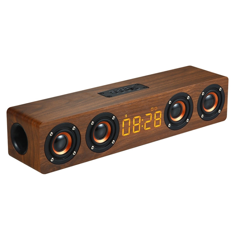 Loa Bluetooth gỗ đồng hồ siêu trầm W8C, hỗ trợ thẻ TF, ổ U và AUX 3.5mm