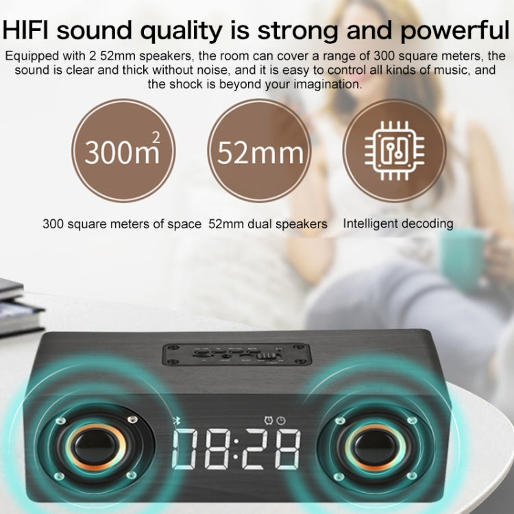 Loa Bluetooth gỗ siêu trầm M5 4.2, hỗ trợ thẻ TF, AUX 3.5mm và FM