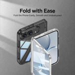 GKK Magnetic Folding Hinge Clear Foldable Side Holder Phone Case, For iPhone Duo