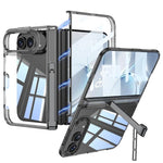 GKK Magnetic Folding Hinge Clear Foldable Side Holder Phone Case, For iPhone Duo
