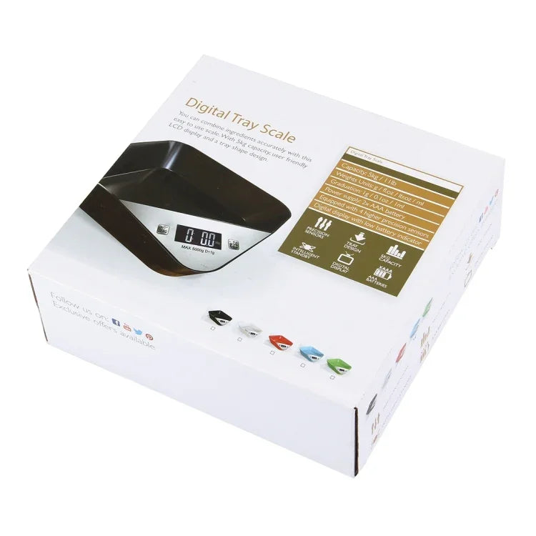 Cân điện tử nhà bếp LED hình bát, 5000g x 1g