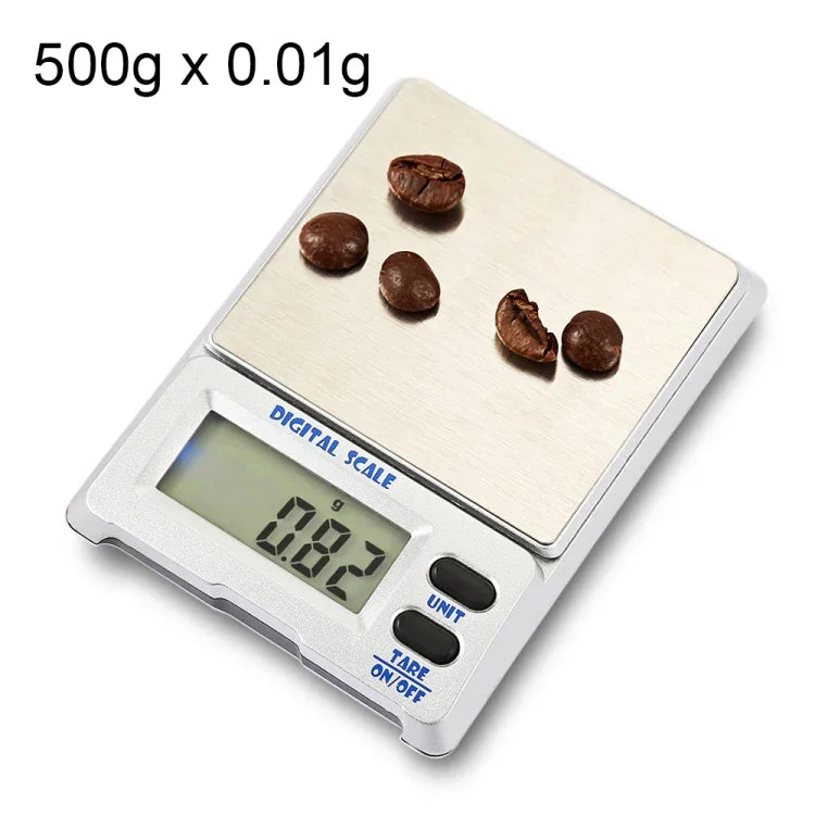 M-18 Cân điện tử trang sức kỹ thuật số độ chính xác cao 500g x 0.01g với màn hình LCD 1.5 inch, 500g/0.01g