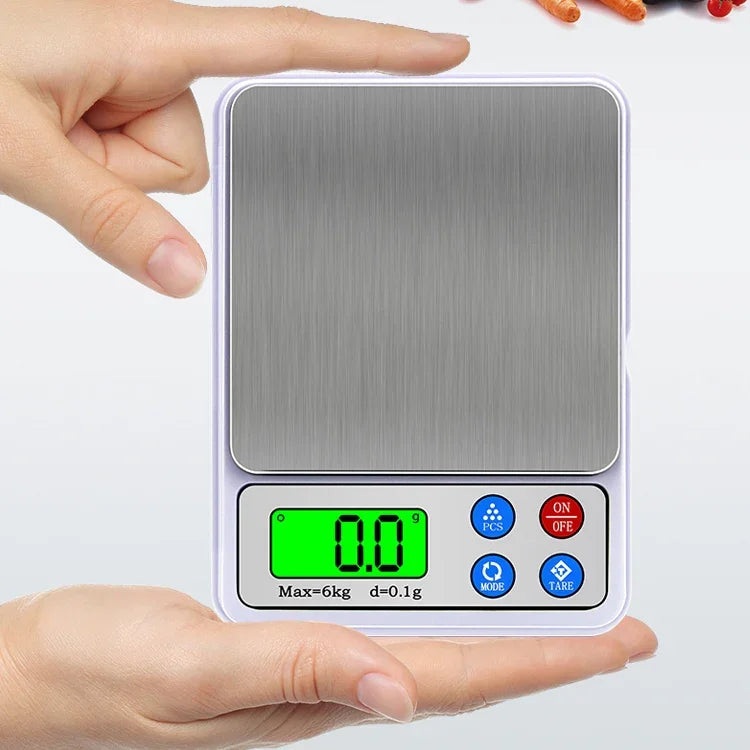 Cân điện tử nhà bếp kỹ thuật số di động MH-555 6Kg x 0.1g độ chính xác cao với màn hình LCD 2.2 inch, 6000g/0.1g