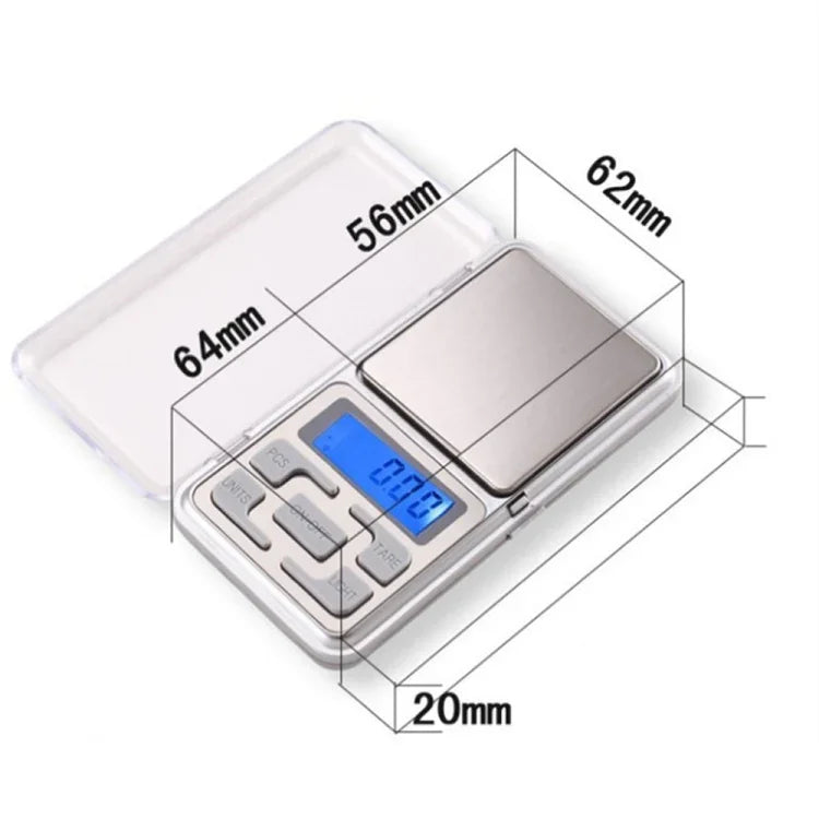 MH-100 Cân điện tử mini cầm tay độ chính xác cao 500g x 0.1g với màn hình LCD 1.6 inch, cân điện thoại di động, 500g/0.1g