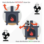 YL401 Quạt lò sưởi chạy bằng nhiệt kim loại 3 cánh chịu nhiệt cao, YL401 (Đen), YL401 (Đồng), YL401 (Vàng), YL401 (Bạc), YL401 (Trắng)
