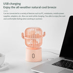 Quạt mini xương rồng cầm tay USB F6 lắc đầu quạt điện để bàn