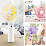 Quạt điện cầm tay gập gọn S2, có điều khiển 3 tốc độ & đèn ngủ