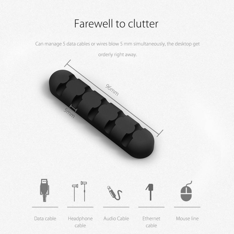 Bộ quản lý cáp để bàn ORICO CBS5 chất liệu silicone, kích thước: 9.6*2*1.2cm