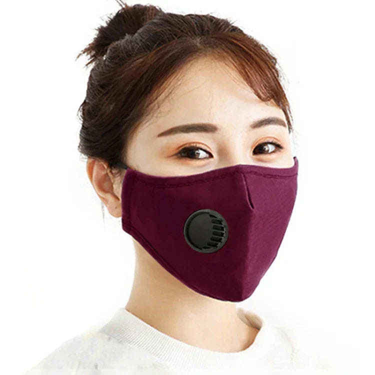 Khẩu trang chống bụi PM2.5 có van thở, bộ lọc thay thế giặt được cho nam và nữ