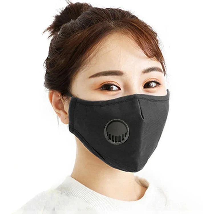 Khẩu trang chống bụi PM2.5 có van thở, bộ lọc thay thế giặt được cho nam và nữ