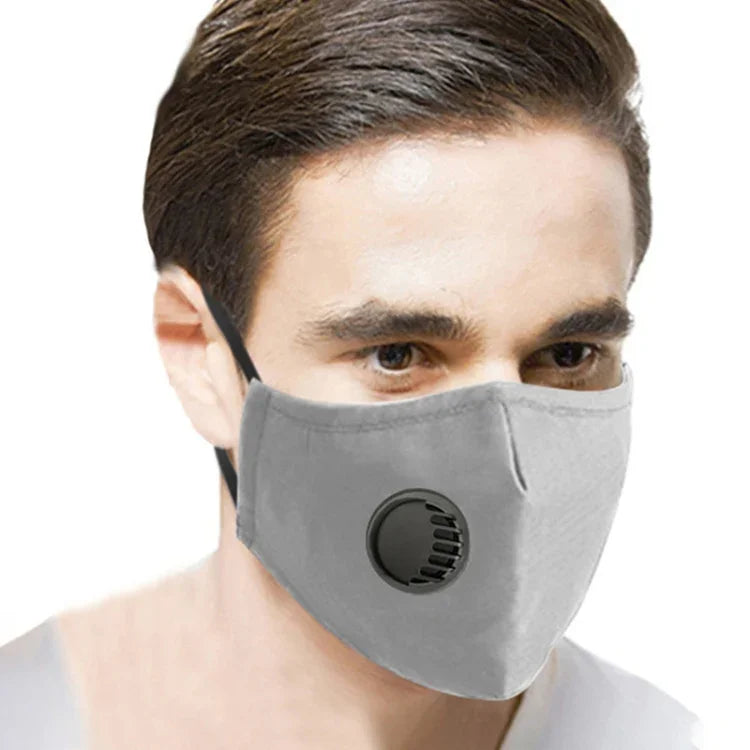 Khẩu trang chống bụi PM2.5 có van thở, bộ lọc thay thế giặt được cho nam và nữ