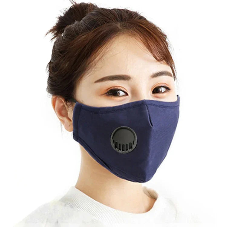 Khẩu trang chống bụi PM2.5 có van thở, bộ lọc thay thế giặt được cho nam và nữ
