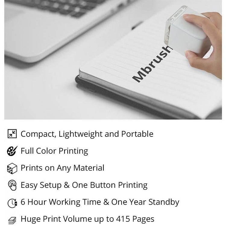 Máy in mini màu di động MBrush01 1200 DPI