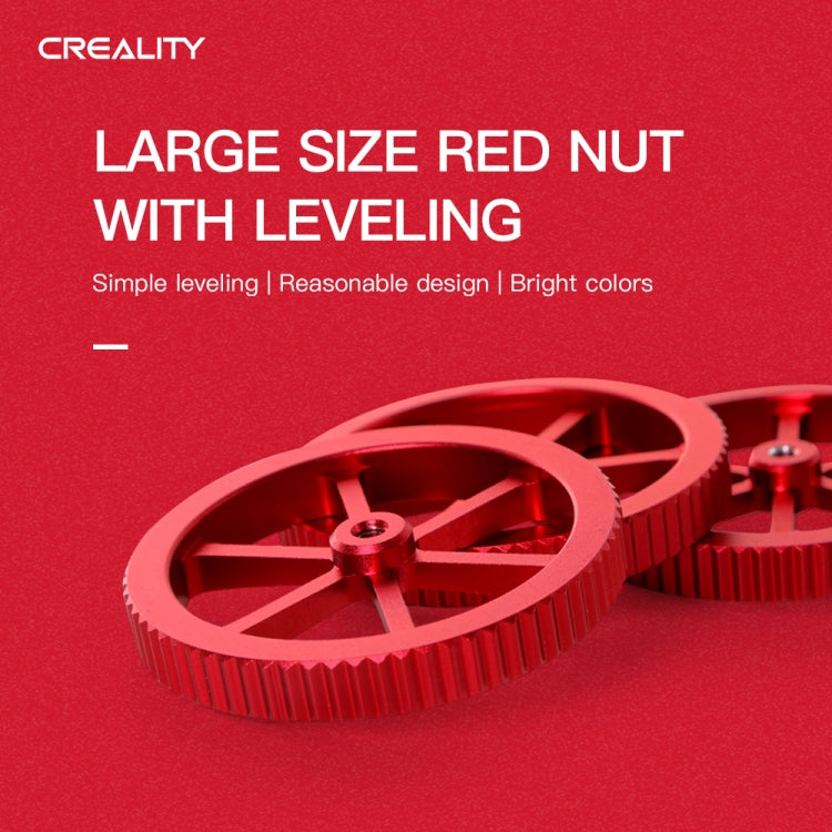 Đai ốc cân bằng tay kim loại đỏ cho máy in 3D Creality Ender-3 / Ender-3 Pro / Ender-3 V2 / CR-10 Pro V2