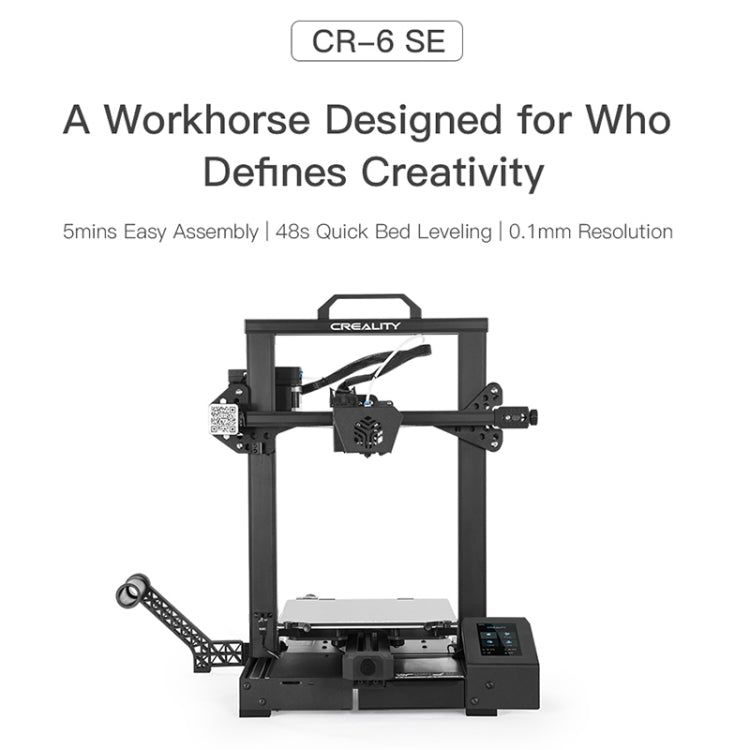 Máy in 3D tự lắp ráp CREALITY CR-6 SE 350W không cần cân bằng thông minh, kích thước in: 23.5 x 23.5 x 25cm, phích cắm EU, CR-6 SE