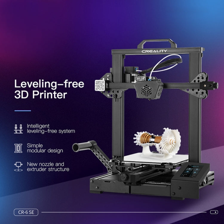 Máy in 3D tự lắp ráp CREALITY CR-6 SE 350W không cần cân bằng thông minh, kích thước in: 23.5 x 23.5 x 25cm, phích cắm EU, CR-6 SE