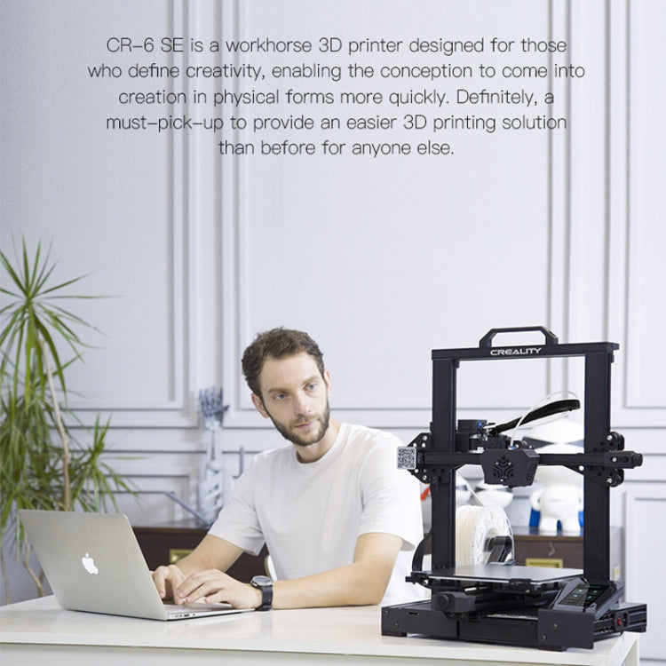 Máy in 3D tự lắp ráp CREALITY CR-6 SE 350W không cần cân bằng thông minh, kích thước in: 23.5 x 23.5 x 25cm, phích cắm EU, CR-6 SE