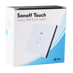 Công tắc cảm ứng tường Sonoff 86mm 1 kênh kính cường lực, công tắc đèn nhà thông minh, tương thích Alexa và Google Home, AC 90V-250V 400W 2A, 86mm