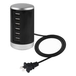 XLD4 Trạm sạc 30W 6 cổng USB, bộ chuyển đổi nguồn AC100-240V, phích cắm Mỹ