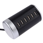XLD4 Trạm sạc 30W 6 cổng USB, bộ chuyển đổi nguồn AC100-240V, phích cắm Mỹ