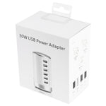 XLD4 Trạm sạc 30W 6 cổng USB, bộ chuyển đổi nguồn AC100-240V, phích cắm Mỹ
