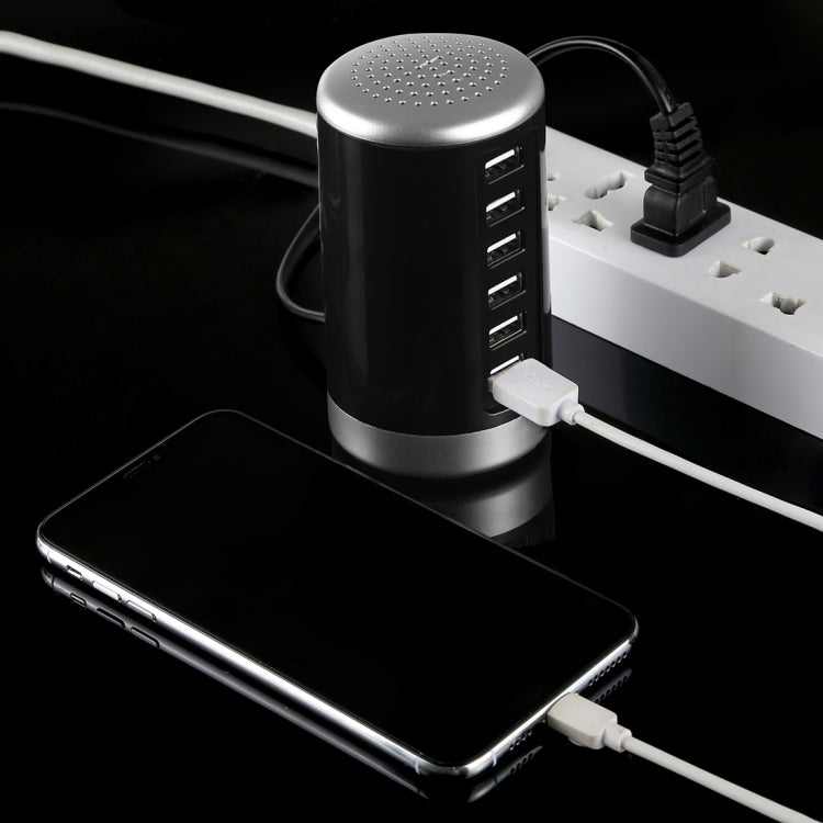 XLD4 Trạm sạc 30W 6 cổng USB, bộ chuyển đổi nguồn AC100-240V, phích cắm Mỹ