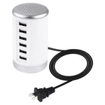 XLD4 Trạm sạc 30W 6 cổng USB, bộ chuyển đổi nguồn AC100-240V, phích cắm Mỹ