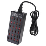 Trạm sạc nhanh 100W 24 cổng USB, sạc thông minh có đèn LED báo hiệu AC 100-240V, phích cắm Mỹ, 100W 24 cổng USB phích cắm Mỹ