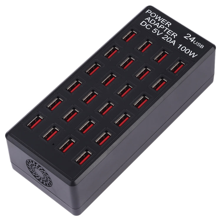 Trạm sạc nhanh 100W 24 cổng USB, sạc thông minh có đèn LED báo hiệu AC 100-240V, phích cắm Mỹ, 100W 24 cổng USB phích cắm Mỹ