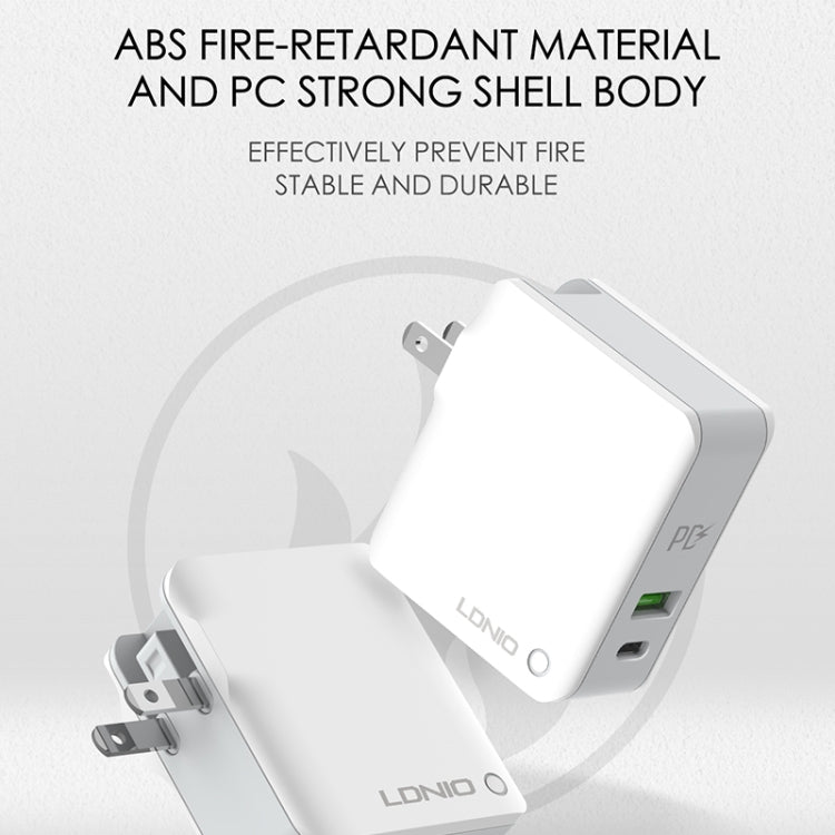 Sạc du lịch nhanh gấp gập LDNIO A4403C 30W PD + Auto-id kèm cáp 8 Pin dài 1m, phích cắm Úc, kèm cáp 8 Pin, 30W kèm cáp 8 Pin