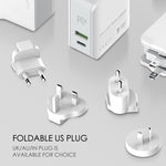 Sạc du lịch nhanh gấp gập LDNIO A4403C 30W PD + Auto-id kèm cáp 8 Pin dài 1m, phích cắm Úc, kèm cáp 8 Pin, 30W kèm cáp 8 Pin
