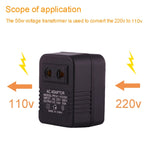 Bộ chuyển đổi ổ cắm điện AC 220V sang 110V 50W, phích cắm EU/US sang phích cắm US, 220V sang 110V 50W
