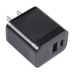 Bộ sạc du lịch PD 20W USB-C/Type-C + cổng USB QC 3.0 họa tiết caro, phích cắm US, phích cắm US (Màu đen)