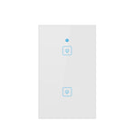 Công tắc tường thông minh WS-US-02 điều khiển qua APP EWeLink & cảm ứng, 2A 2 kênh kính cường lực, AC 90V-250V, phích cắm US, 2 kênh