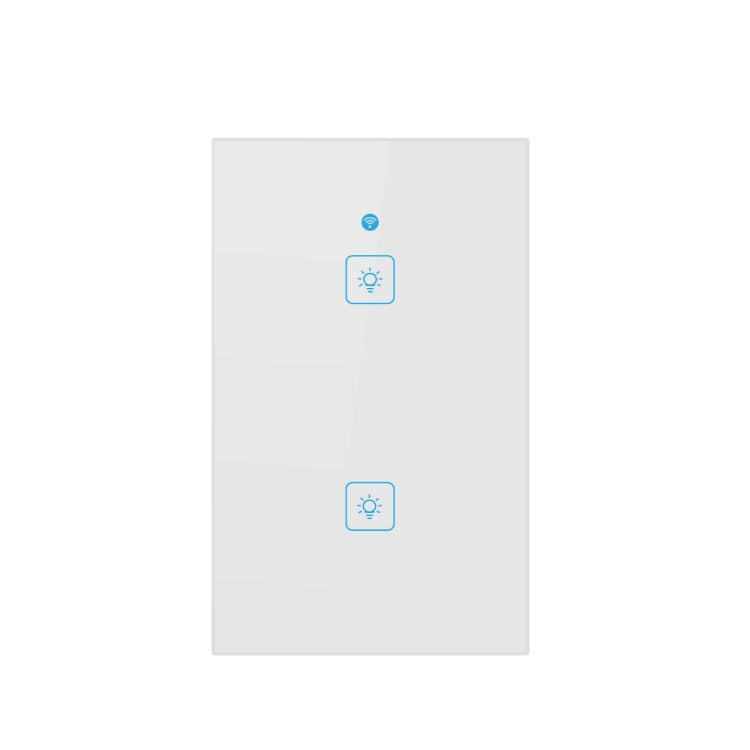 Công tắc tường thông minh WS-US-02 điều khiển qua APP EWeLink & cảm ứng, 2A 2 kênh kính cường lực, AC 90V-250V, phích cắm US, 2 kênh