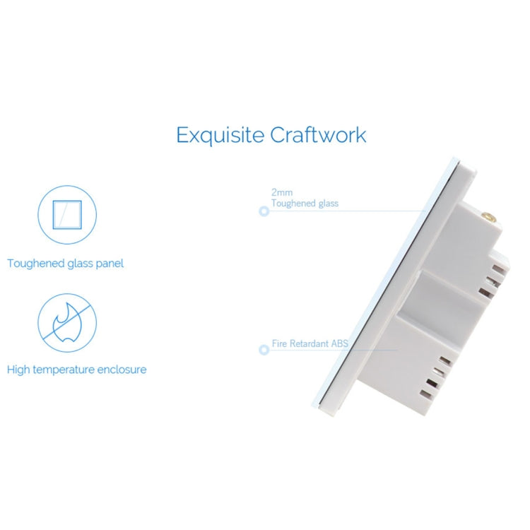 Công tắc tường thông minh bảng kính cường lực 1 gang WS-UK-01 điều khiển qua ứng dụng EWeLink & cảm ứng 2A, AC 90V-250V, phích cắm UK, 1 gang