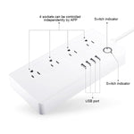 Ổ cắm điện thông minh điều khiển từ xa WiFi 4 cổng USB + 4 phích cắm US, AC 110-240V, phích cắm US, 4xUSB + 4x phích cắm US (phích cắm US)