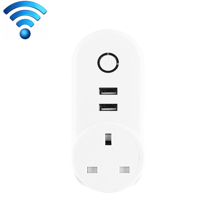 Ổ cắm điện thông minh WiFi SA-002 2 cổng USB + 1 ổ cắm EU, tương thích với Alexa và Google Home, AC 110V-230V, phích cắm EU, phích cắm UK, phích cắm US