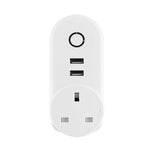 Ổ cắm điện thông minh WiFi SA-002 2 cổng USB + 1 ổ cắm EU, tương thích với Alexa và Google Home, AC 110V-230V, phích cắm EU, phích cắm UK, phích cắm US