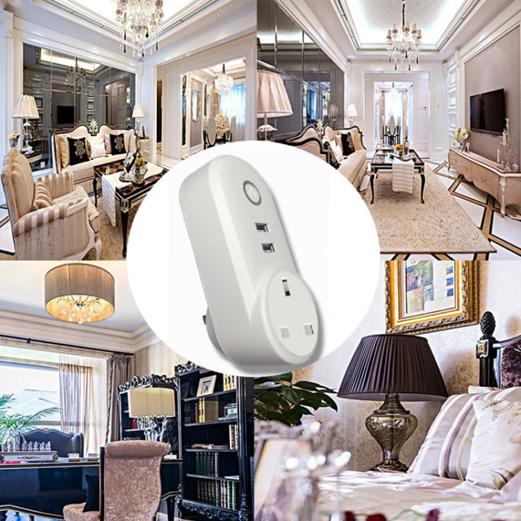 Ổ cắm điện thông minh WiFi SA-002 2 cổng USB + 1 ổ cắm EU, tương thích với Alexa và Google Home, AC 110V-230V, phích cắm EU, phích cắm UK, phích cắm US