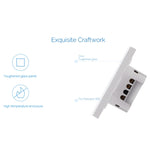 Công tắc tường thông minh bảng kính cường lực 3 gang WS-EU-03 điều khiển qua ứng dụng EWeLink & cảm ứng 2A, AC 90V-250V, phích cắm EU, 3 gang